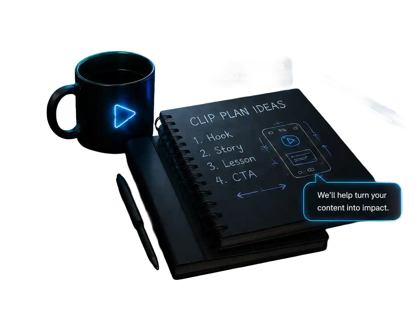 Notebook with clip plan ideas for a Free Clip Plan request