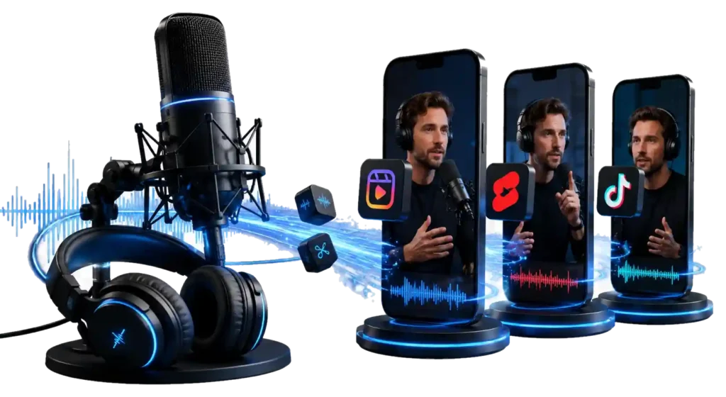 repurpose podcast into shorts form clips